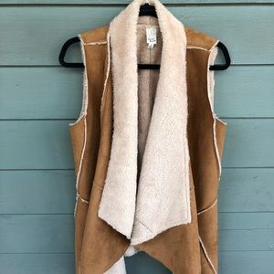 Faux suede fur vest